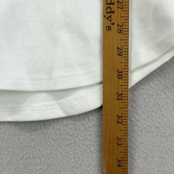 ASRV Hoodie Mens Large White Longline Terry Pullover Gym Athletic Slim-Fit - Picture 10 of 12